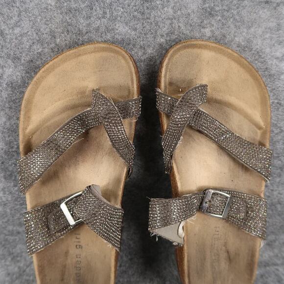 Madden Girl Shoes Womens 6.5 Sandals Casual Slide Rhinestone Comfort Toe Ring - Picture 6 of 9